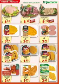 Volantino Ipercarni Pagina 4: Hamburger di pollo Aia €3,99, Crocchette cotoletta pollo con spinaci Martini €2,99