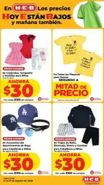 Folleto HEB semana 34 Página 23: Promo Ahorro En Trajes de Baño, Bermuda, Shorts y Camisas para Caballeros y Niños €30,00