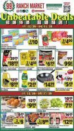 99 Ranch weekly ad Page 1: Pickled Spicy Fish Head €8,88, Nongshim Shin Ramyun Black €6,99