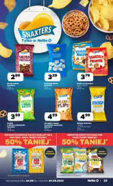 Netto gazetka tydzień 35 Strona 23: Chrupki o smaku orzeszków ziemnych Snaxters €4,59, Sticksy Snaxters solone €4,99
