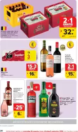 Carrefour Market folder week 35 Pagina 24: Blikjes bier Jupiler €16,05, Aperitieven en schuimwijn Martini €6,37