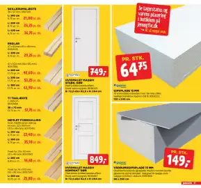 Jem & fix tilbudsavis uge 35 Side 13: Hvidmalet massiv kompakt dør €849,00, Gipsplade 13 mm €64,75