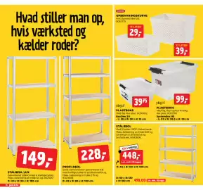 Jem & fix tilbudsavis uge 35 Side 16: Profi-reol €228,00, Plastboks €39,75