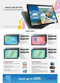 Samsung catalogue Page 7: Galaxy Tab S10 Lite €5.999,00, Galaxy Tab S10 FE €9.999,00