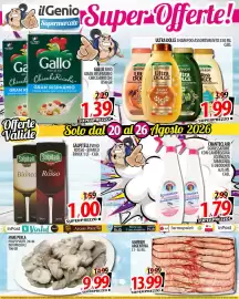 Volantino Il Genio Supermercato settimana 34 Pagina 4: Gamberi Argentina €13,99, Polpi puliti 20/40 €9,99