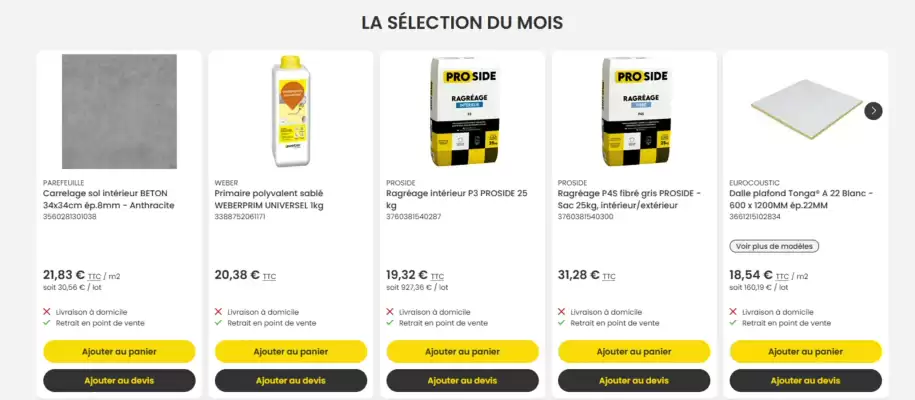 Tout faire matériaux (valable jusqu'au 27-08)