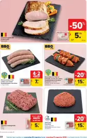 Carrefour folder Pagina 22: Varkensruggebraad zonder been €5,95, Brochette met filet of brazades van kip van weleer €15,95
