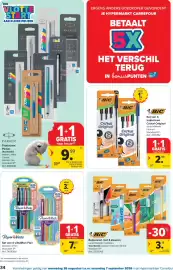 Carrefour folder Pagina 34: Balpennen met 4 kleuren €3,00, Set van 4 viltstiften Flair €7,80