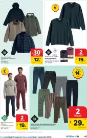 Carrefour folder Pagina 47: Jeans-, chino- of cargobroek voor heren €29,00, Hemd Tex of trui Tex Basic voor heren €19,00