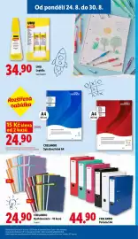 Lidl leták týden 35 Strana 7: UHU Lepidla €34,90, CRELANDO Pořadač A4 €44,90
