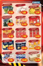 Tabloide Costa Atacadão Página 3: Linguiça calabresa fricó €7,99, Batata palito uai €17,99