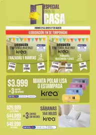 Catálogo Supermercados Vea semana 34 Página 6: Krea manta polar lisa o estampada €3.999,00, Krea sábanas €29.999,00