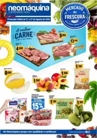 Folheto Neomáquina semana 34 Página 1: Pêssego vermelho €1,59, Batata pré frita auchan €1,79