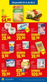 Lidl leták týden 35 Strana 26: Pilos Tvaroh jemný €19,90, LE & CO Šunka nejvyšší jakosti €18,90