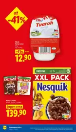 Lidl leták Strana 10: Nestlé cereálie €139,90, Pilos TUČNÝ TVAROH €12,90