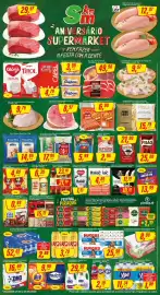 Encarte Rede Supermarket Página 1: Filé de Peito de Frango Lar €12,97, Acém Bovino Peça €29,97
