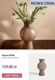 Homla gazetka tydzień 34 Strona 7: Wazon Vetre beżowy szklany 18x30 cm €159,00