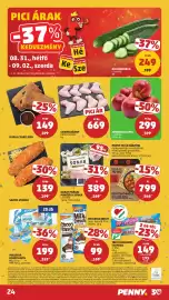 PENNY akciós újság hét 35 Oldal 28: Jonagold alma €299,00, Kígyóuborka €249,00