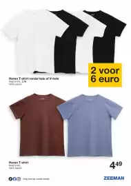 Zeeman folder week 34 Pagina 11: Heren T-shirt €4,49, Heren T-shirt ronde hals of V-hals €6,00
