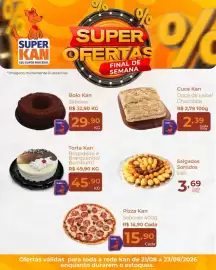 Catálogo Super Kan Página 4: Pizza Kan Sabores €15,90, Cuca Kan Doce de Leite/Chocolate €2,39