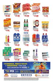 Encarte Assaí Atacadista Página 2: Dragão - desinfetante fragrâncias €11,90, Davaca - queijo tipo mussarela €38,90