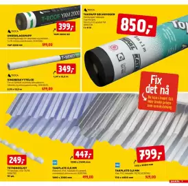 Jem & fix kundeavis Side 9: UNDERLAGSPAPP, TAKPLATE 0,9 MM