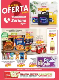 Folleto Soriana Híper Página 1: Pétalo Ultra Jumbo €65,90, Aceite comestible mixto 1-2-3 €39,90