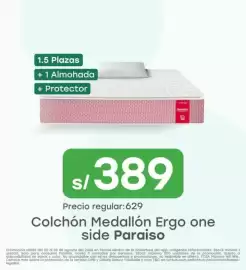 Catálogo Tottus Página 19: Colchón Medallón Ergo one side Paraiso €389,00