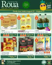 Roua Food Market flyer Page 2: Duru Long Grain Basmati Rice €13,99, Tiger/ Shaabon Short Grain Calrose Rice €0,99