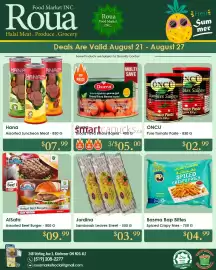 Roua Food Market flyer Page 4: Jordina Sambosak Leaves Sheet €3,99, Basma Bap Bittes Spiced Crispy Fries €4,99