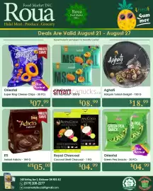 Roua Food Market flyer Page 7: Oriental green pea snacks €4,99, Royal Charcoal Coconut Shell Charcoal €4,99