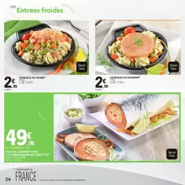 Catalogue E.Leclerc Drive page 24: COQUILLE AU CRABE €2,95, COQUILLE AU SAUMON €2,95