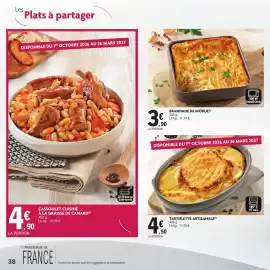 Catalogue E.Leclerc Drive page 38: TARTIFLETTE ARTISANALE €4,50, CASSOULET CUISINÉ À LA GRAISSE DE CANARD €4,90