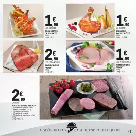 Catalogue E.Leclerc Drive page 43: RÔTI DE BŒUF FROID €2,50, LA PART PLATEAU SUR LE POUCHE €2,80