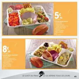 Catalogue E.Leclerc Drive page 45: PLATEAU REPAS TRAITEUR €8,50, PLATEAU REPAS MALIN €5,50
