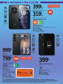 Catalogue E.Leclerc Espace Culturel page 10: BACK iPhone 14 €399,00, REDMI Note 15 Pro €319,90