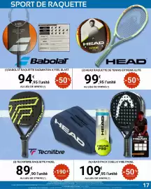 Catalogue E.Leclerc Sport page 17: Head - requettes de tennis extreme elite €99,95