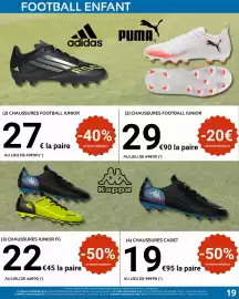 Catalogue E.Leclerc Sport page 19: Chaussures junior fg €22,45, Adidas - chaussures football junior €27,00