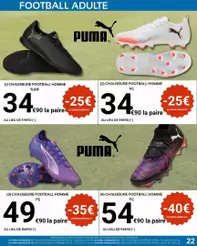 Catalogue E.Leclerc Sport page 22: Chaussure football homme €34,90, Chaussure football homme fg €54,90