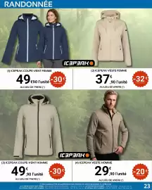 Catalogue E.Leclerc Sport page 23: Cepeak coupe-vent homme €49,90, Icepeak veste femme €37,90