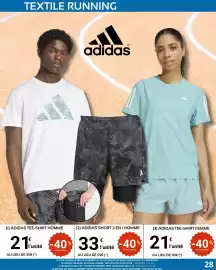Catalogue E.Leclerc Sport page 28: Adidas - tee-shirt femme €21,00, Adidas - tee-shirt homme €21,00
