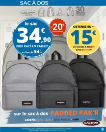 Catalogue E.Leclerc Sport page 9: Eastpak - sur le sac à dos €34,90