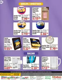 Catálogo Supermercado Dalben Página 5: Taça Vinho Lyor Cristal €69,90, Queijo Tipo Gorgonzola Quatá €86,99