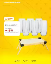 Encarte Casa e Vídeo Página 1: Jogo de 6 copos ou bandeja de cama €19,99
