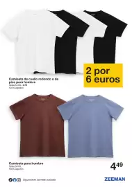 Catálogo Zeeman Página 10: Zeeman camiseta para hombre €4,49, ZeeMan camiseta de cuello redondo o de pico para hombre €6,00