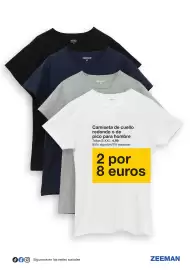 Catálogo Zeeman Página 12: Zeeman camiseta de cuello redondo o de pico para hombre €8,00