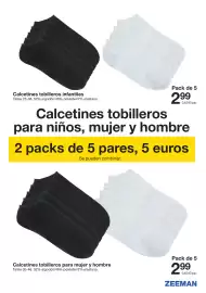Catálogo Zeeman Página 4: Zeeman calcetines tobilleros para mujer y hombre €2,99, Calzetines tobilleros infantiles €2,99