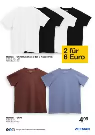 Zeeman Prospekt Seite 10: Herren-T-Shirt Zeeman €4,99, Herren-T-Shirt Rundhals oder V-Ausschnitt €6,00