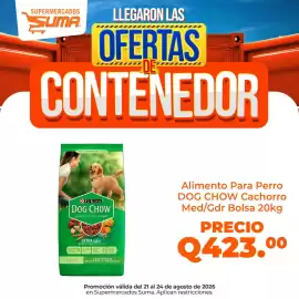 Folleto Suma Supermercados Página 14: Purina Dog Chow Cachorro Med/Gdr €423,00