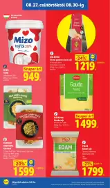 Lidl akciós újság hét 35 Oldal 12: Milbona grana padano olasz sajt €1.219,00, Mizo tejföl €949,00